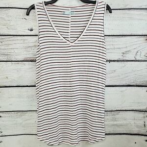 Maurices Large White Stripe Sleeveless Top